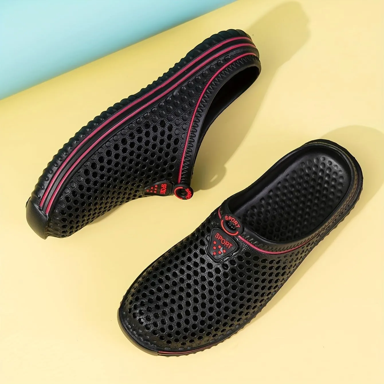 Men's Solid Color Clogs - Non Slip Casual Durable Beach Water Shoes, Men's EVA Slipper Sandals