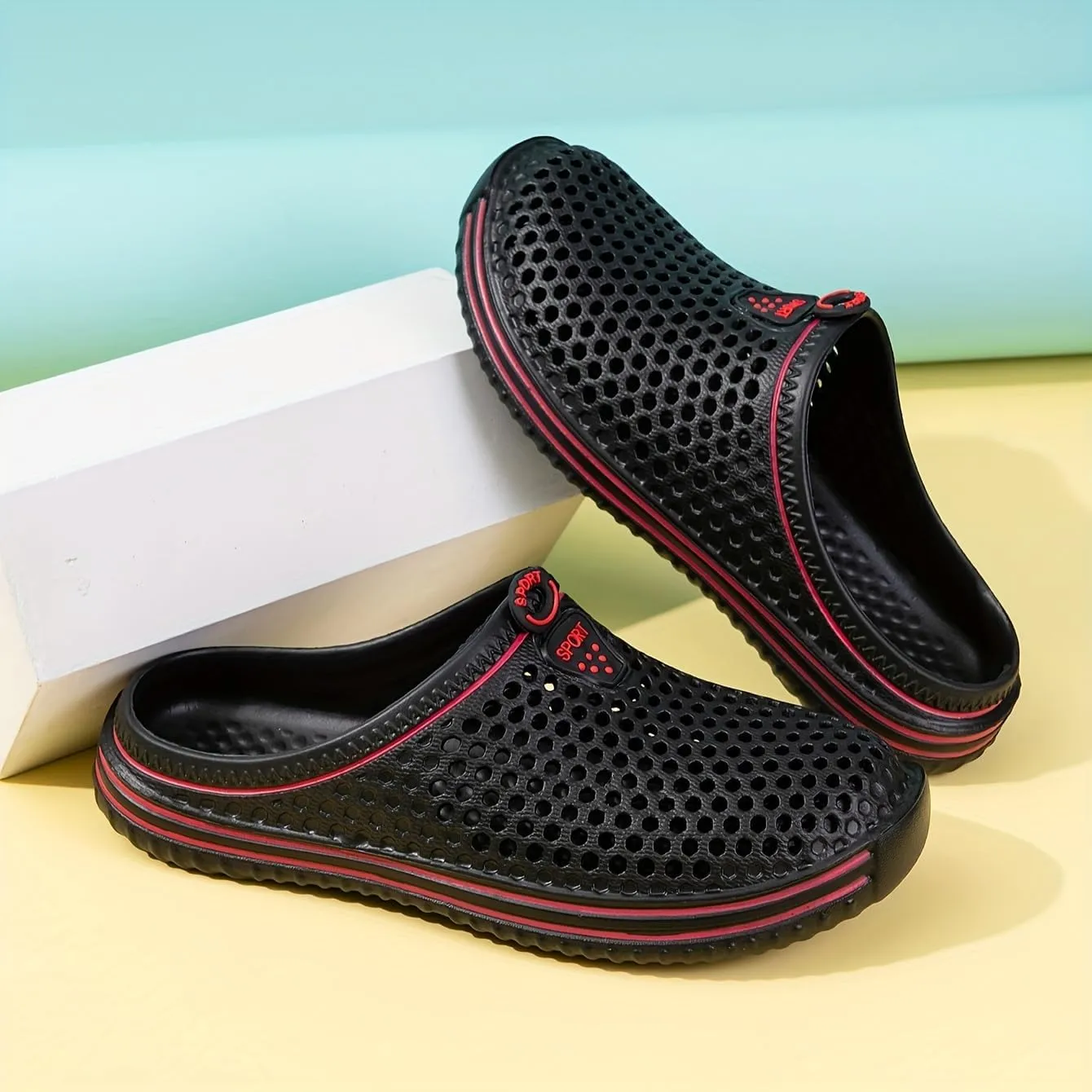 Men's Solid Color Clogs - Non Slip Casual Durable Beach Water Shoes, Men's EVA Slipper Sandals