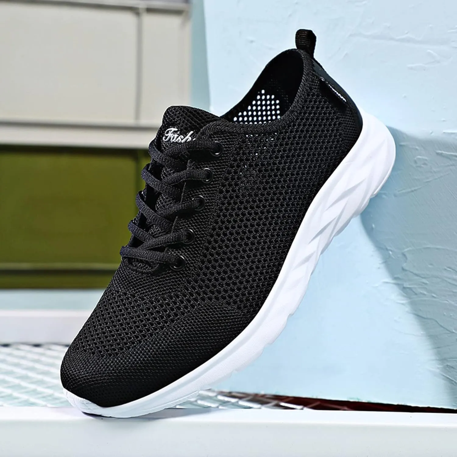 Mens Ultra Breathable Shoes with Water Friendly Quick-Dry Mesh,Summer Non-Slip Wading Shoe Daily Work Walking Shoe with Arch Support Casual Lightweight Durable Fitness Sneaker