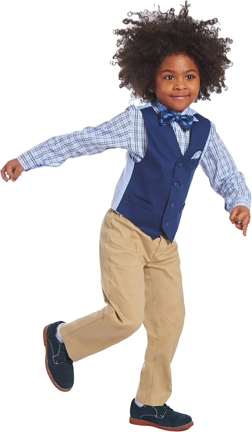 Nautica Baby Boys' 4-Piece Suit Set with Dress Shirt, Vest, Pants, and Bow Tie