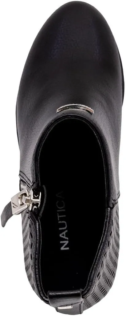 Nautica Kids Girls Ankle Bootie With Side Buckle and Zipper, Dress Boot -For Youth & Toddler (Toddler/Little/Big Kids)