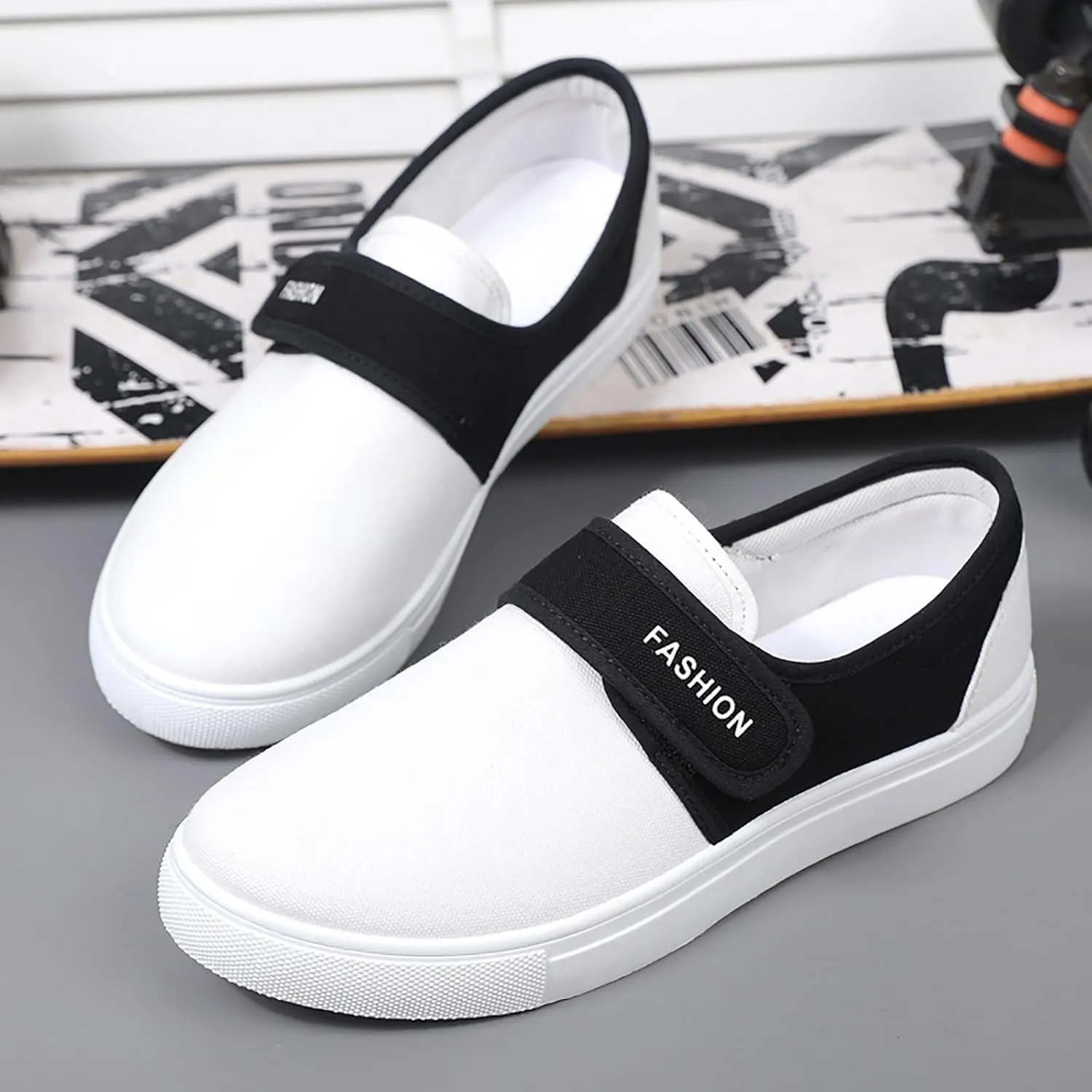 Non Slip Work Sport Shoes for Men Slip On Lightweight Breathable Fashion Sneaker Arch Support Plantar Fasciitis