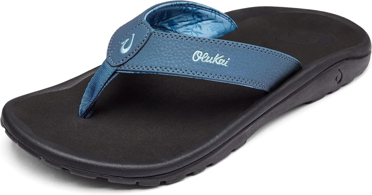 OLUKAI Ohana Men's Beach Sandals, Water Resistant Flip Flops, Arch Support & Comfort Fit, Lightweight & Durable, Enhanced Grip & Traction