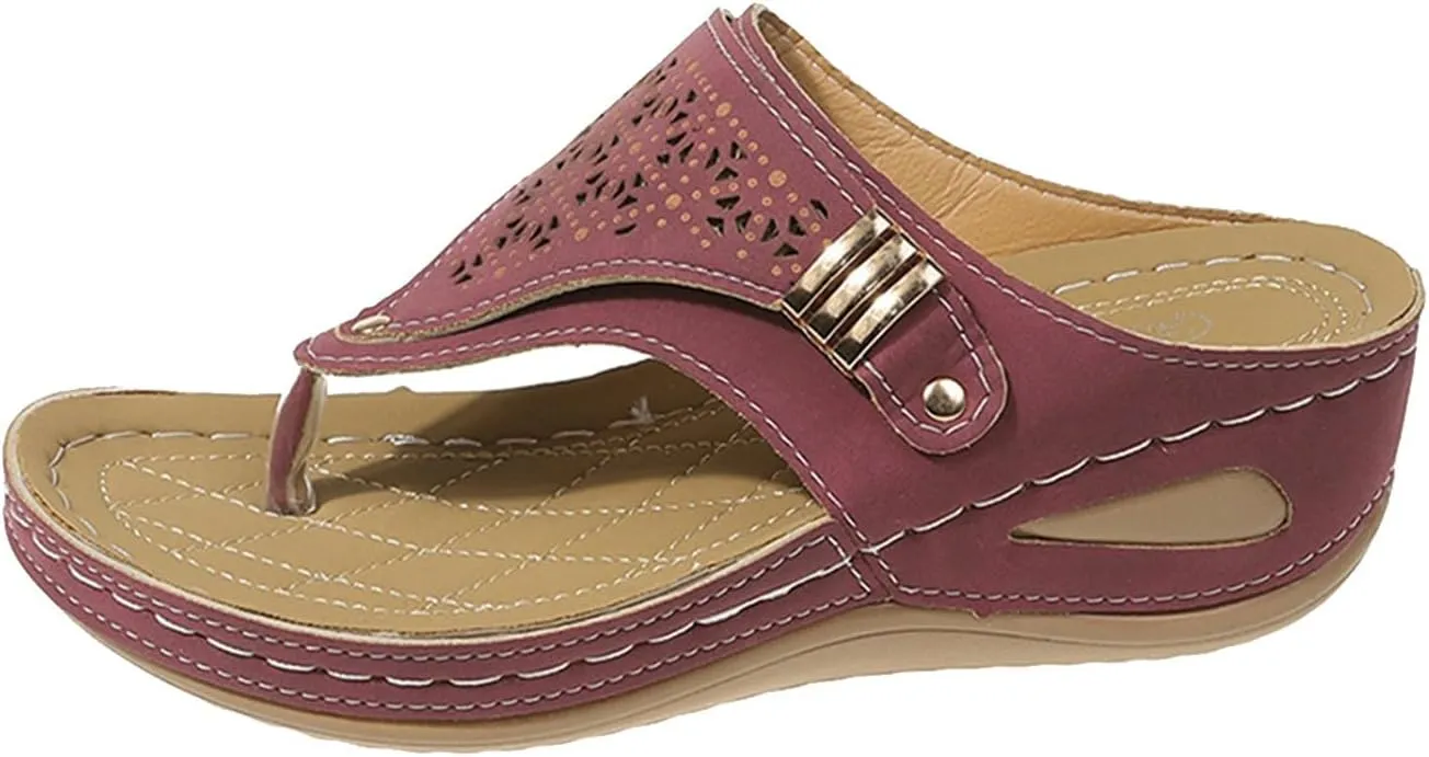 Orthopedic Sandals for Women Arch Support Wedge Flip Flops Summer 2025 Comfortable Dressy Casual Beach Slippers