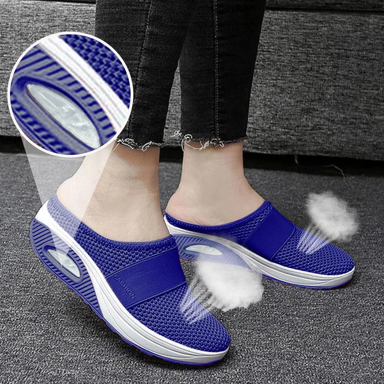 Orthopedic Shoes for Women Slip ons Diabetic Air-Cushion Walking Shoes with Arch-Support Comfortable Breathable Shoes