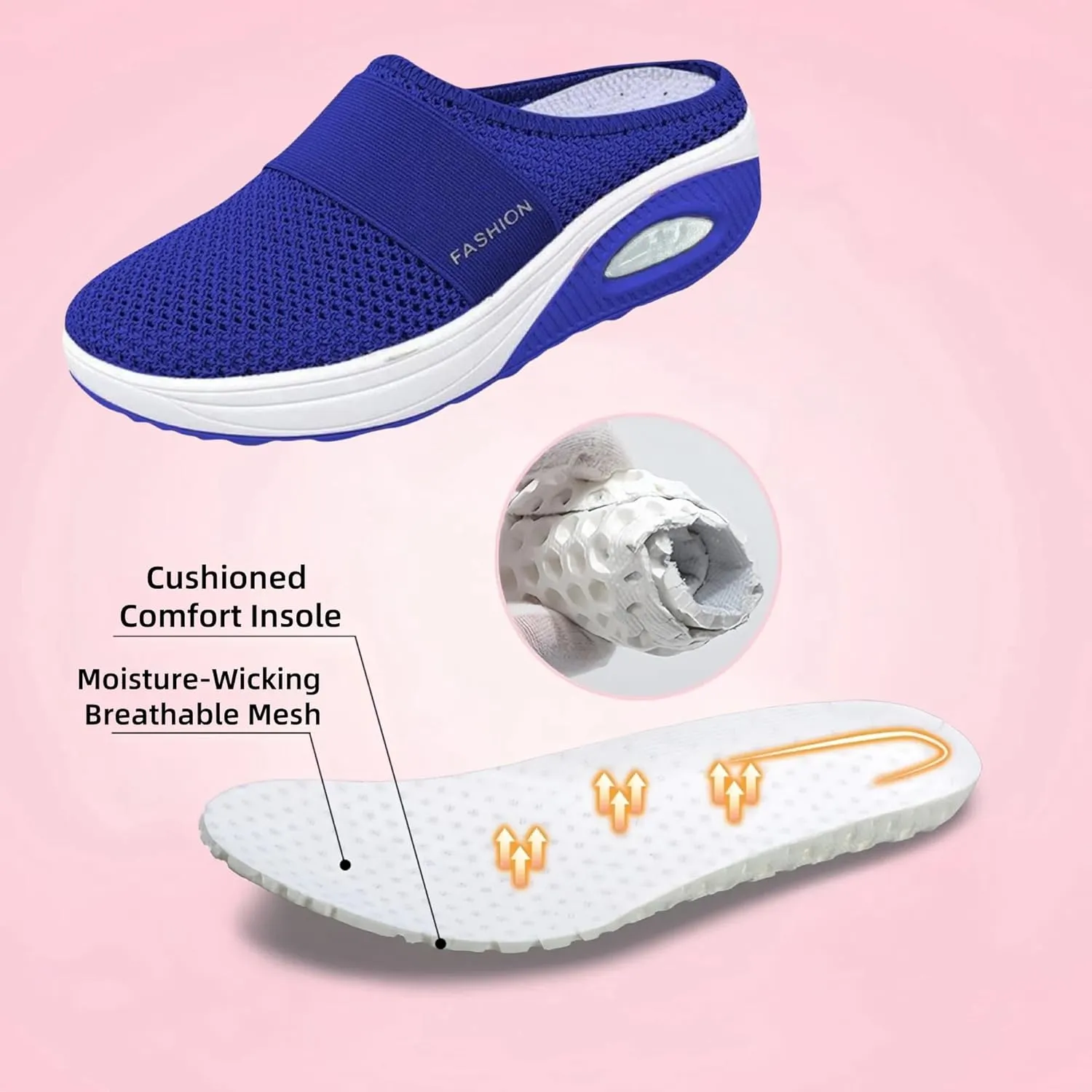 Orthopedic Shoes for Women Slip ons Diabetic Air-Cushion Walking Shoes with Arch-Support Comfortable Breathable Shoes