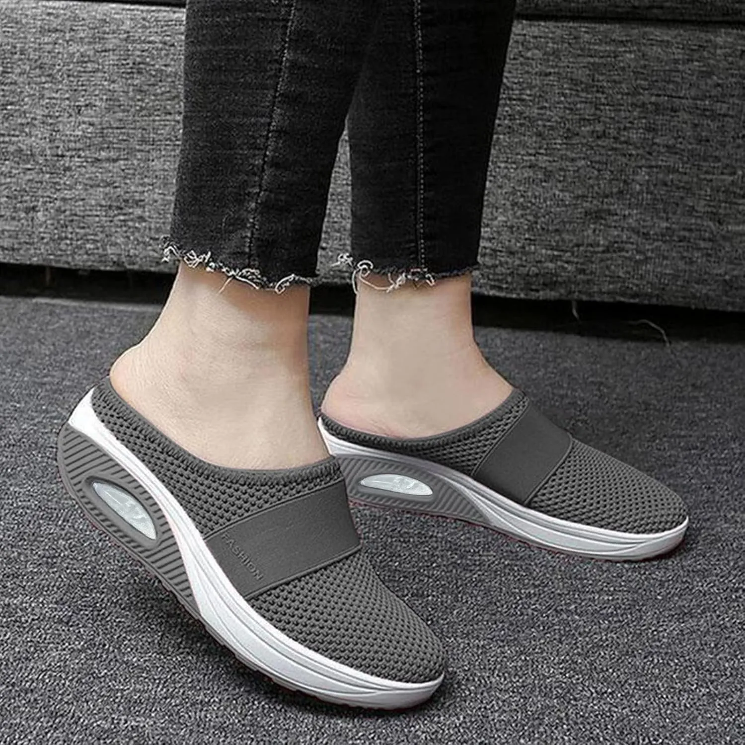 Orthopedic Shoes for Women Slip ons Diabetic Air-Cushion Walking Shoes with Arch-Support Comfortable Breathable Shoes