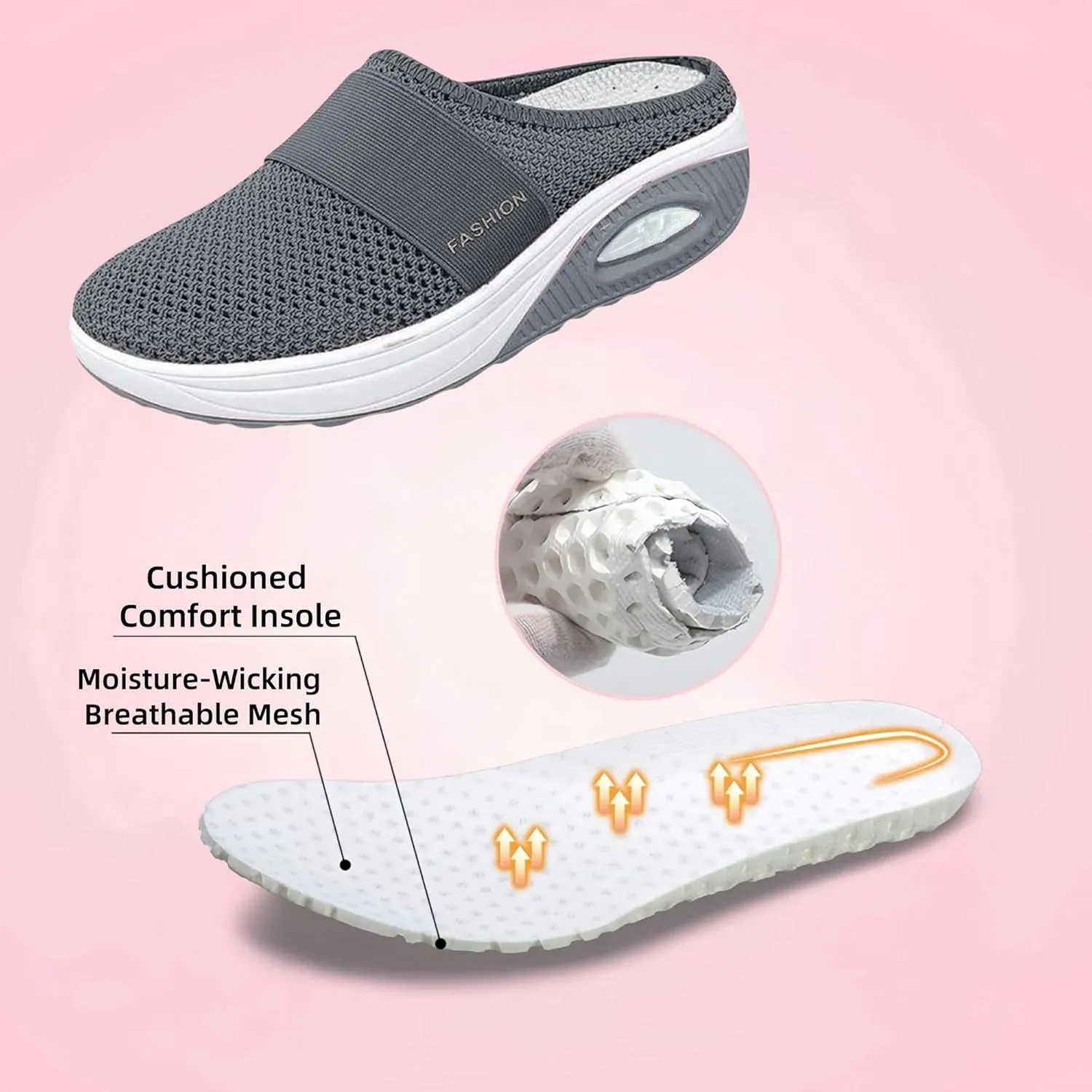 Orthopedic Shoes for Women Slip ons Diabetic Air-Cushion Walking Shoes with Arch-Support Comfortable Lightweight Shoes