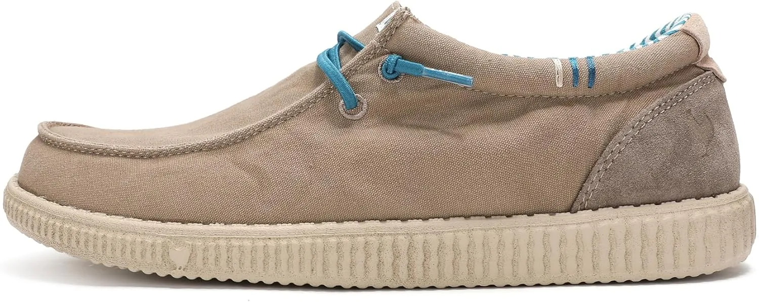 PITAS Ledro Mens Casual Loafers | Cotton & Suede Upper | Lightweight & Comfortable Slip-On Shoes for Men | Taupe