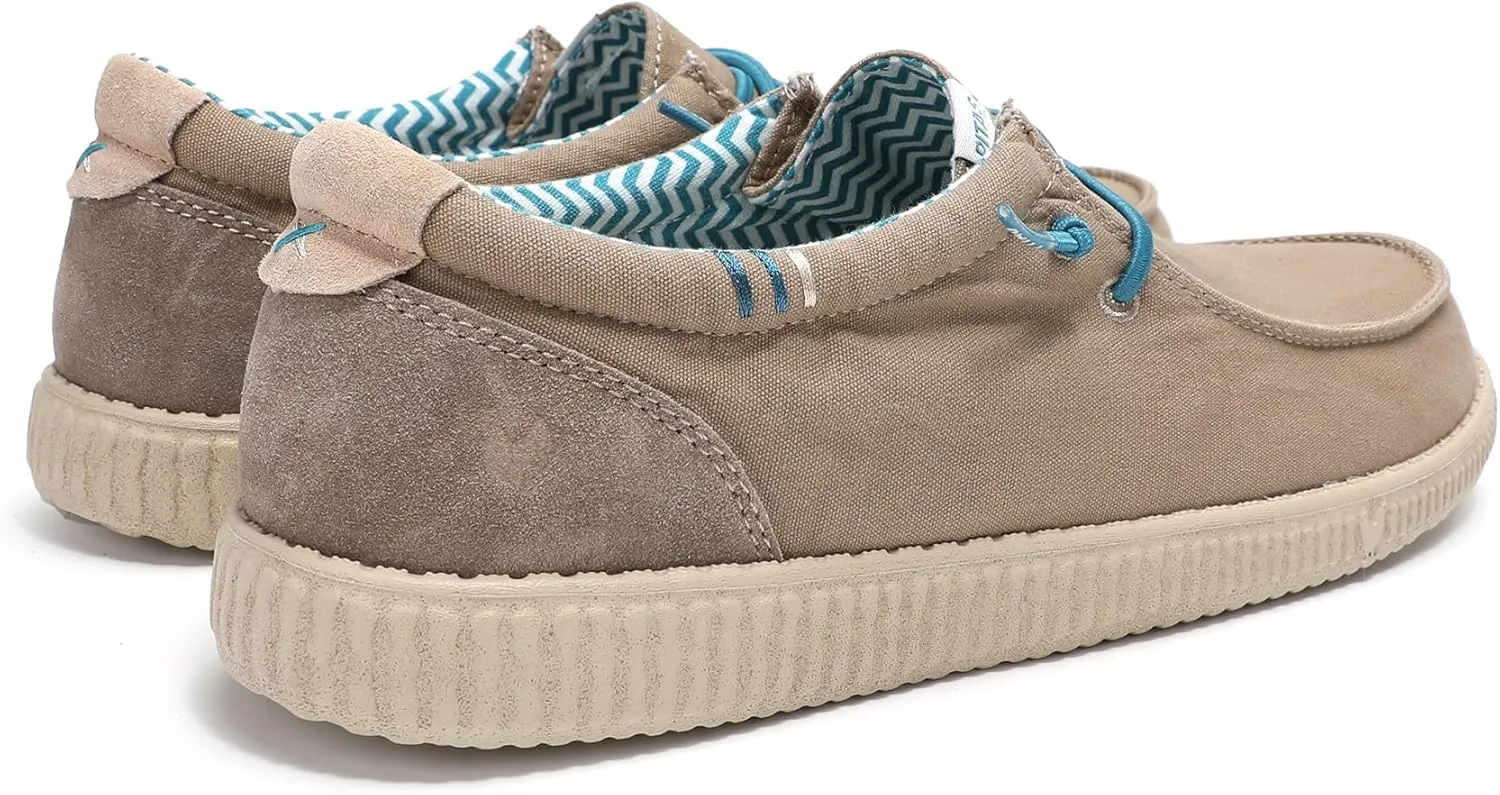PITAS Ledro Mens Casual Loafers | Cotton & Suede Upper | Lightweight & Comfortable Slip-On Shoes for Men | Taupe