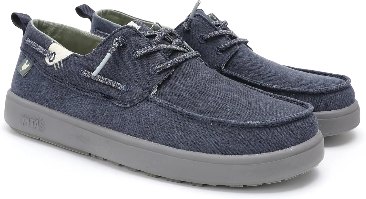 PITAS Maui Flax Slip-On Shoes for Men | Casual Summer Mens Moccasin | Everyday Wear Loafers | Navy