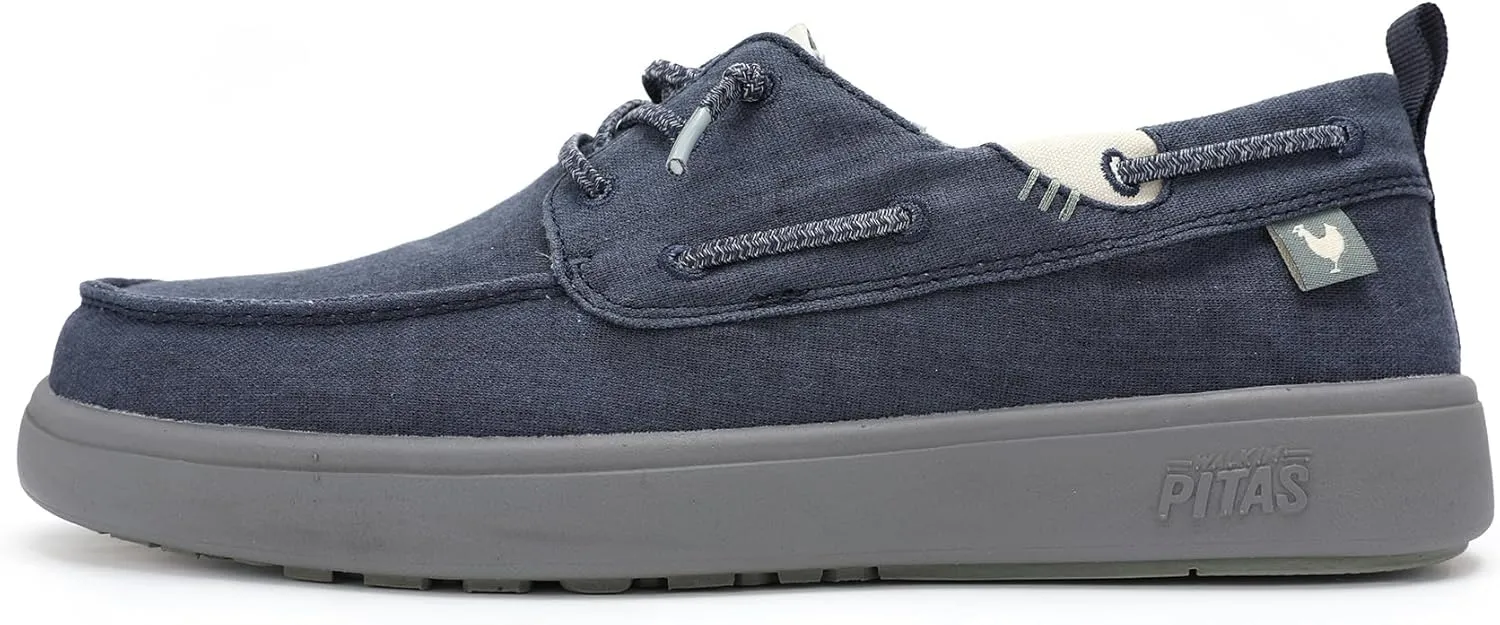 PITAS Maui Flax Slip-On Shoes for Men | Casual Summer Mens Moccasin | Everyday Wear Loafers | Navy