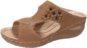 SBGMoSJ Orthopedic Backless Flats for Women Wide Width Orthopedic Shoes Women Wide Toes Box Diabetic Sandals for Women Size 10 Mens Walking Sandals Womens Sandals Size 9 Block Heel Sandals