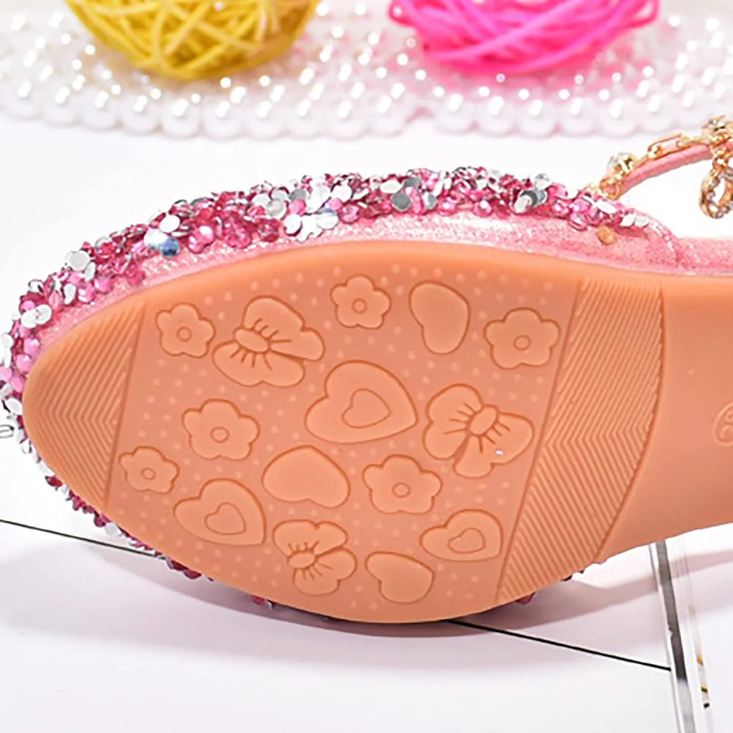 Shoes Girls Low Heel Dress Shoes Sparkle Mary Jane Flower Girls Wedding Birthday Party Prom Sandals Toddler