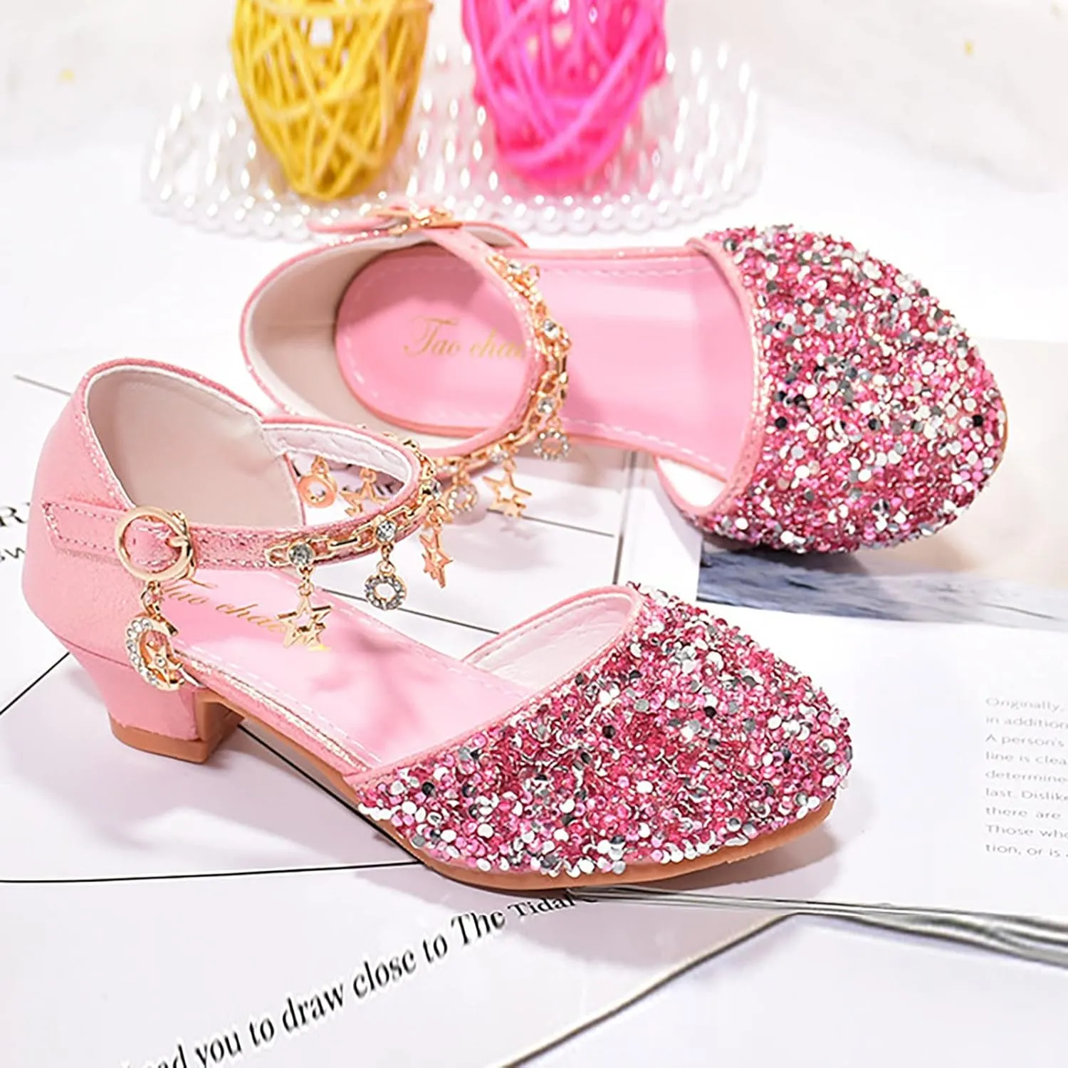 Shoes Girls Low Heel Dress Shoes Sparkle Mary Jane Flower Girls Wedding Birthday Party Prom Sandals Toddler