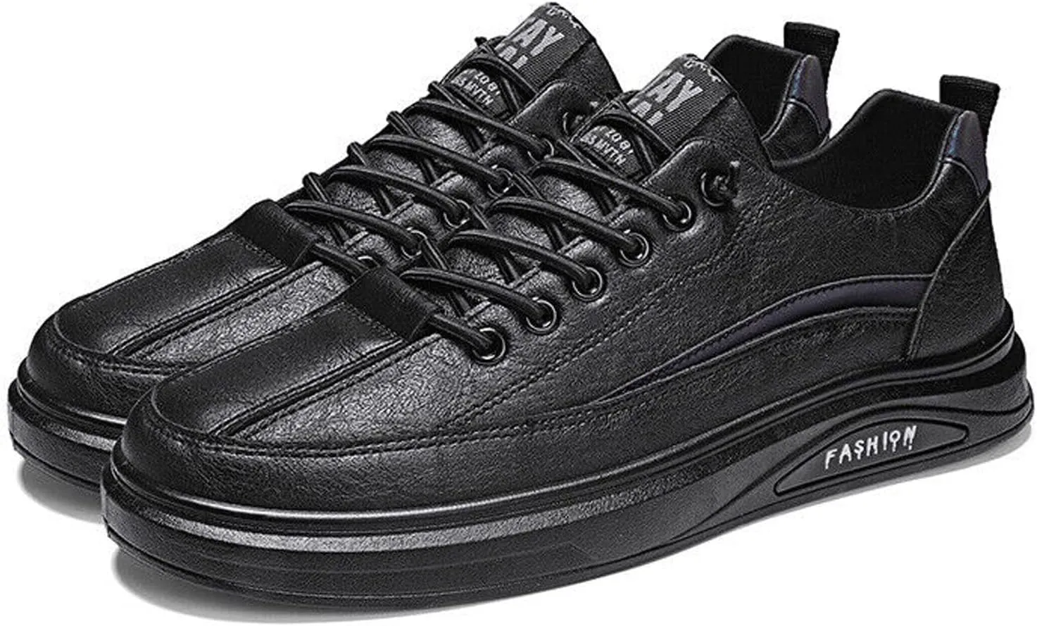 SOLPNOW Men's Leather Breathable Lace Up Ankle Flat Casual Loafers,Slip On Non Slip Breathable Comfortable Walking Hiking Shoes