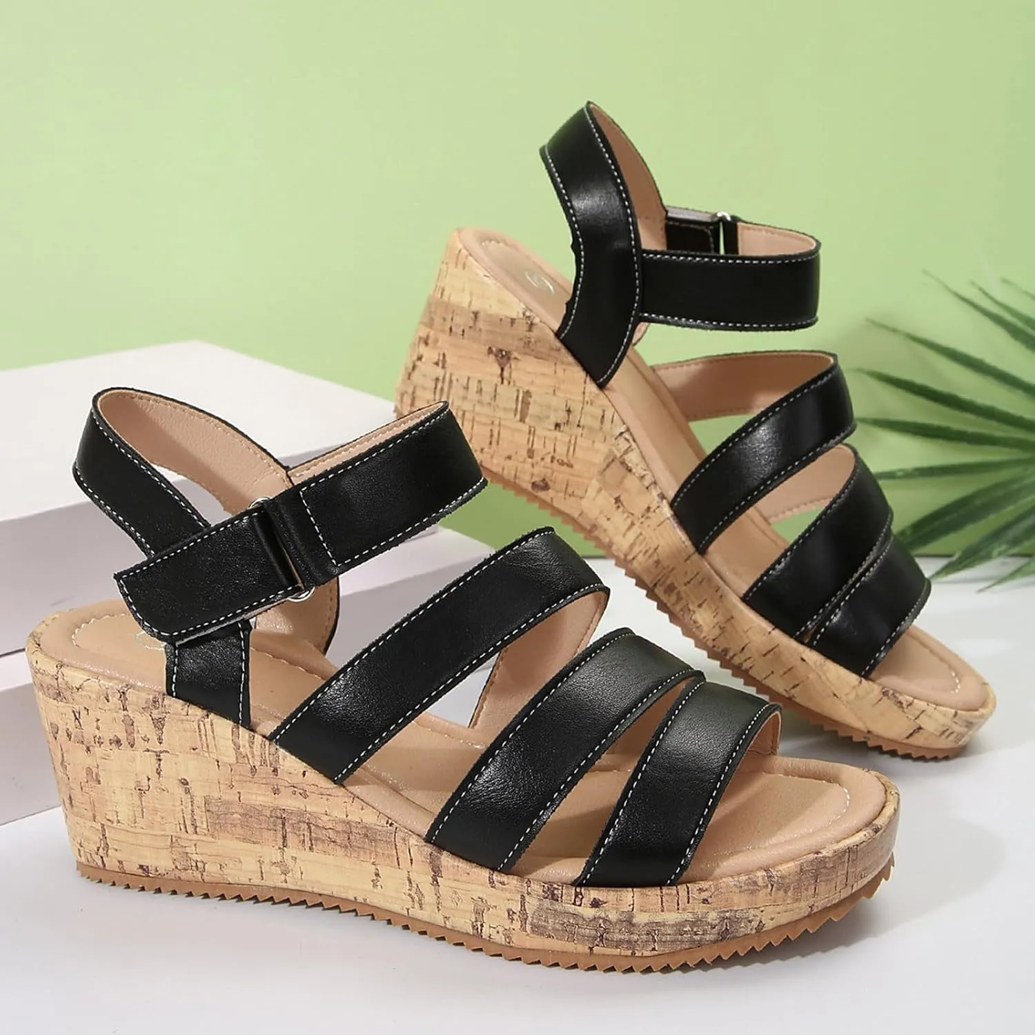 Strappy Platform Wedge Sandals for Women 2025 Orthopedic Open Toe Ankle Strap Sandals Comfortable Casual Summer Sandal Shoes