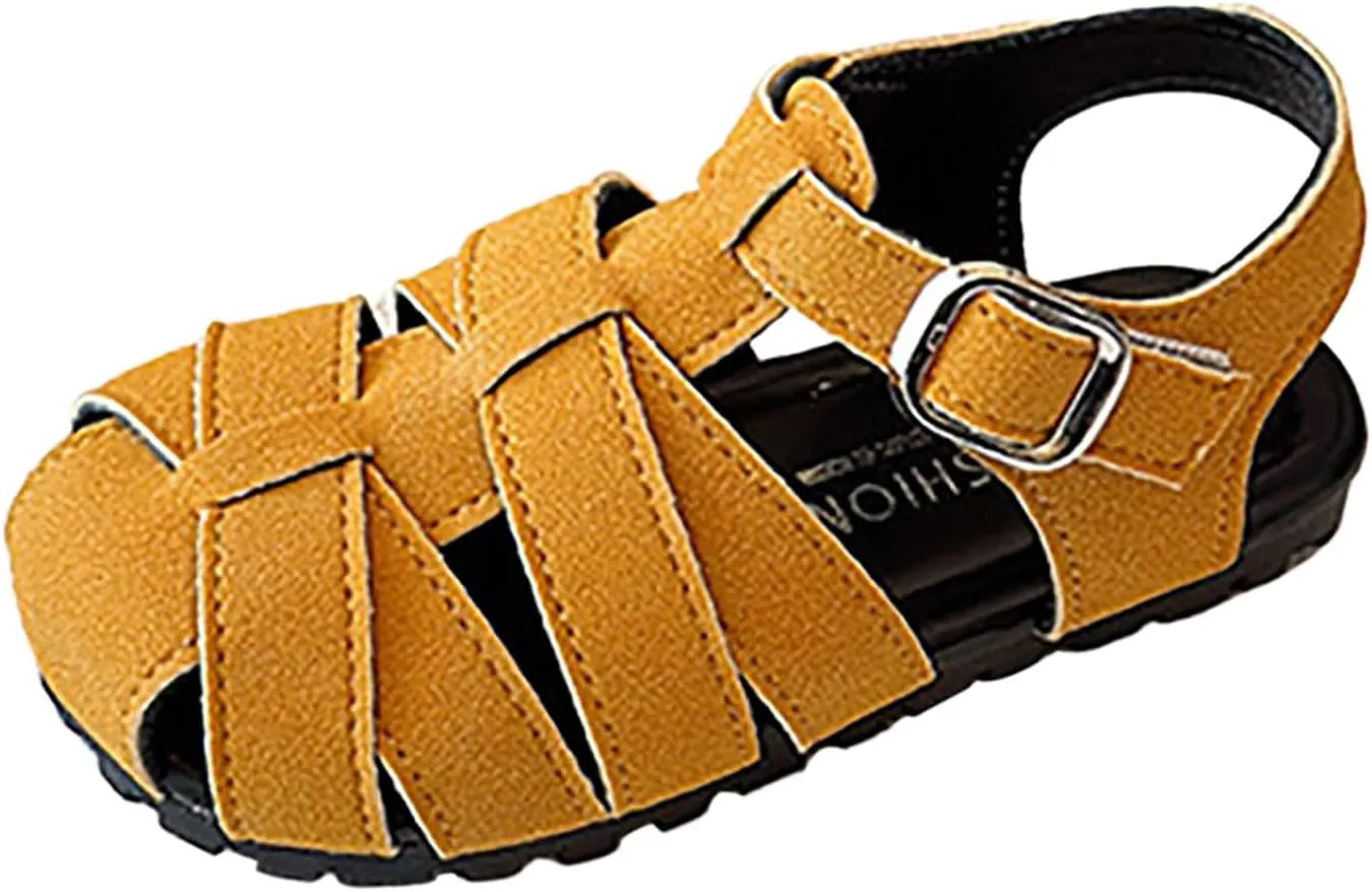 Toddler Girls Sandals Girls Shoes Comfortable Soft Bottom Closed Toe Sandals Fashionable Beach Hollow Flower Girl Shoes