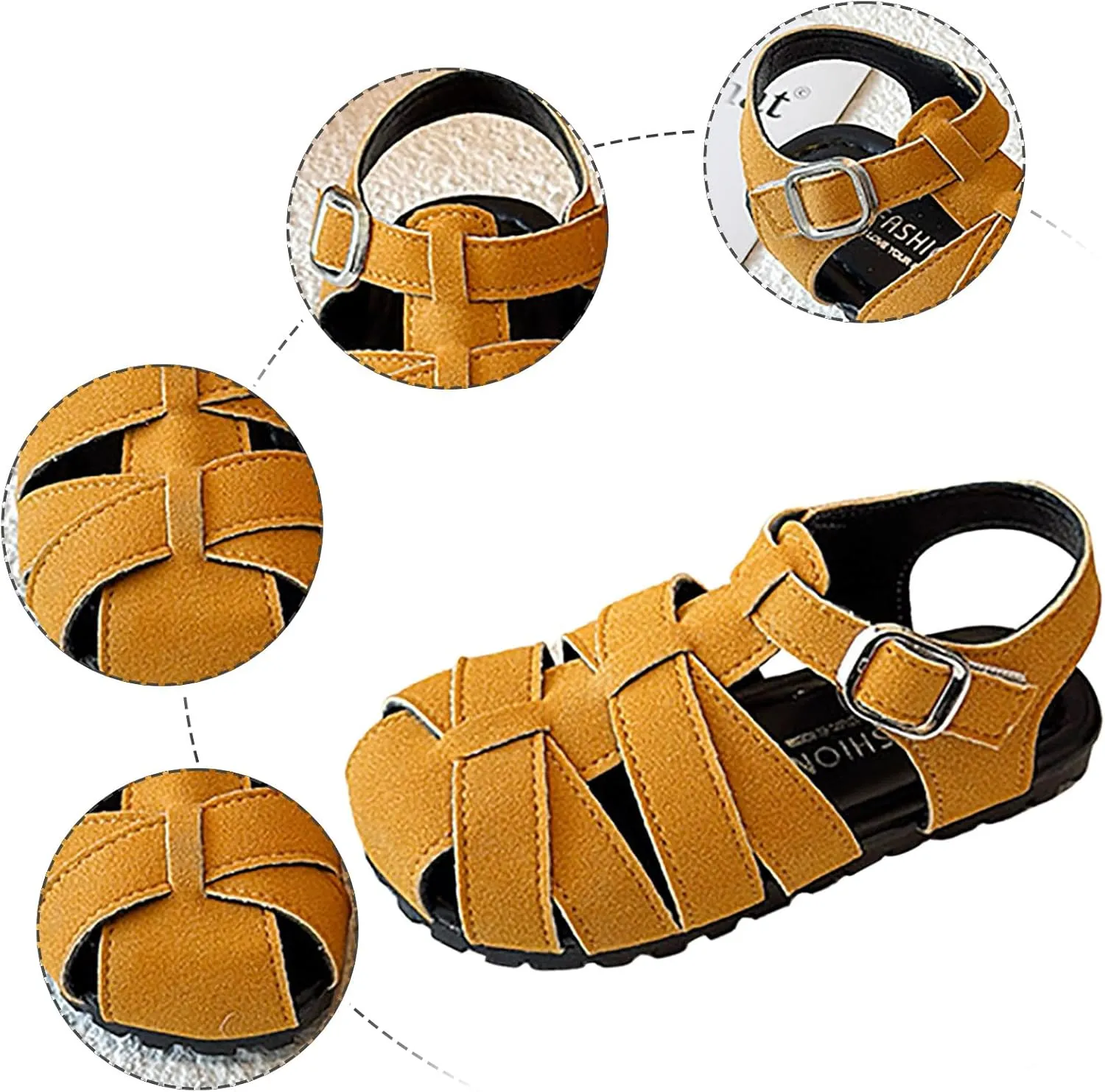 Toddler Girls Sandals Girls Shoes Comfortable Soft Bottom Closed Toe Sandals Fashionable Beach Hollow Flower Girl Shoes