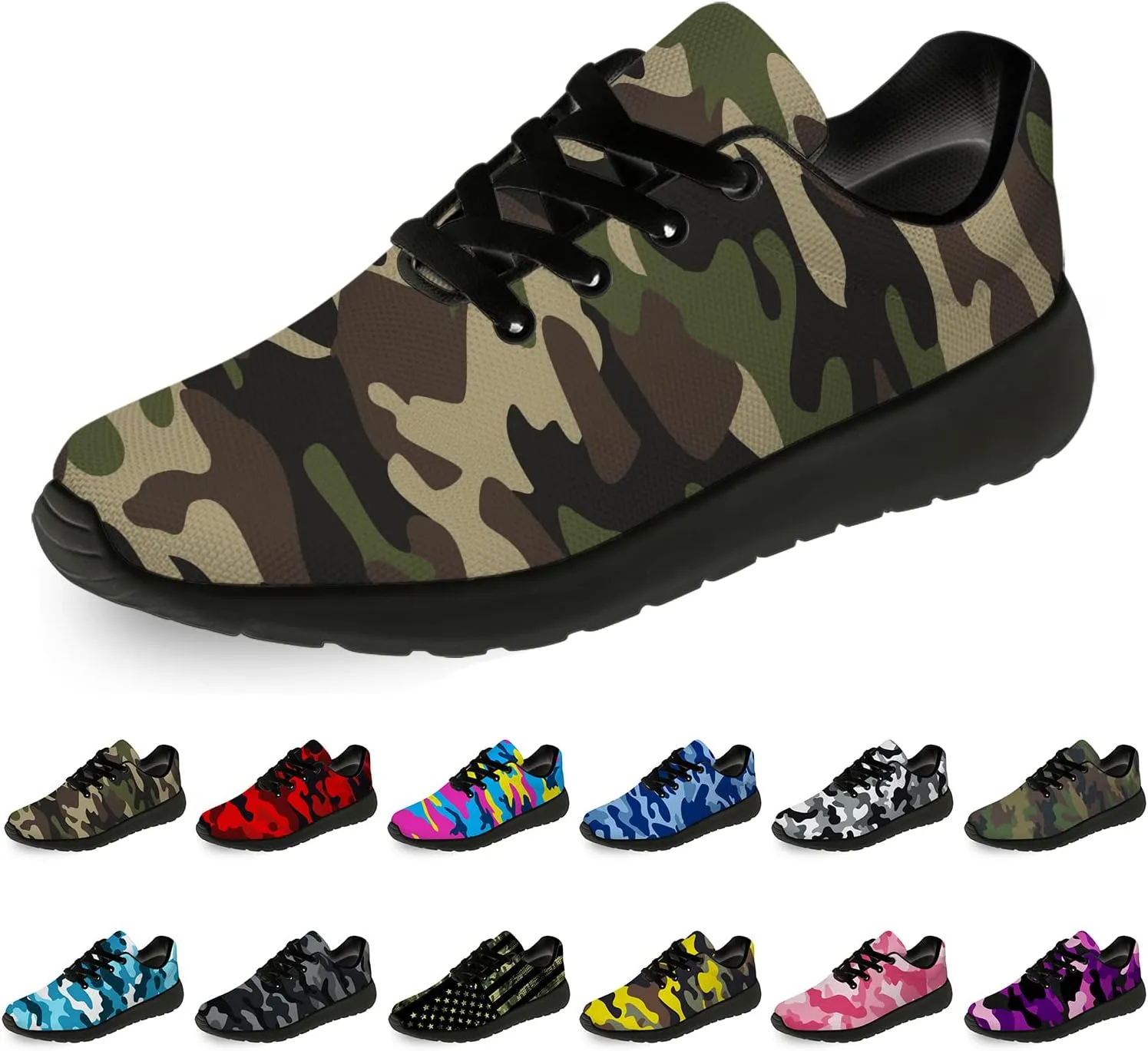 Unisex Camouflage Sneakers for Women & Men, Breathable & Lightweight, All Occasions