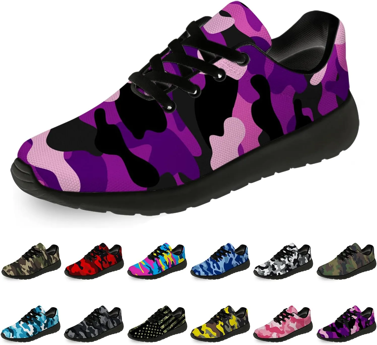 Unisex Camouflage Sneakers for Women & Men, Breathable & Lightweight, All Occasions