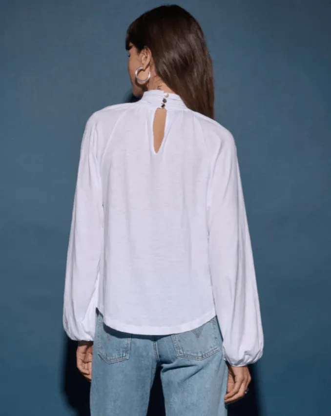 White Rosalie Keyhole Blouse
