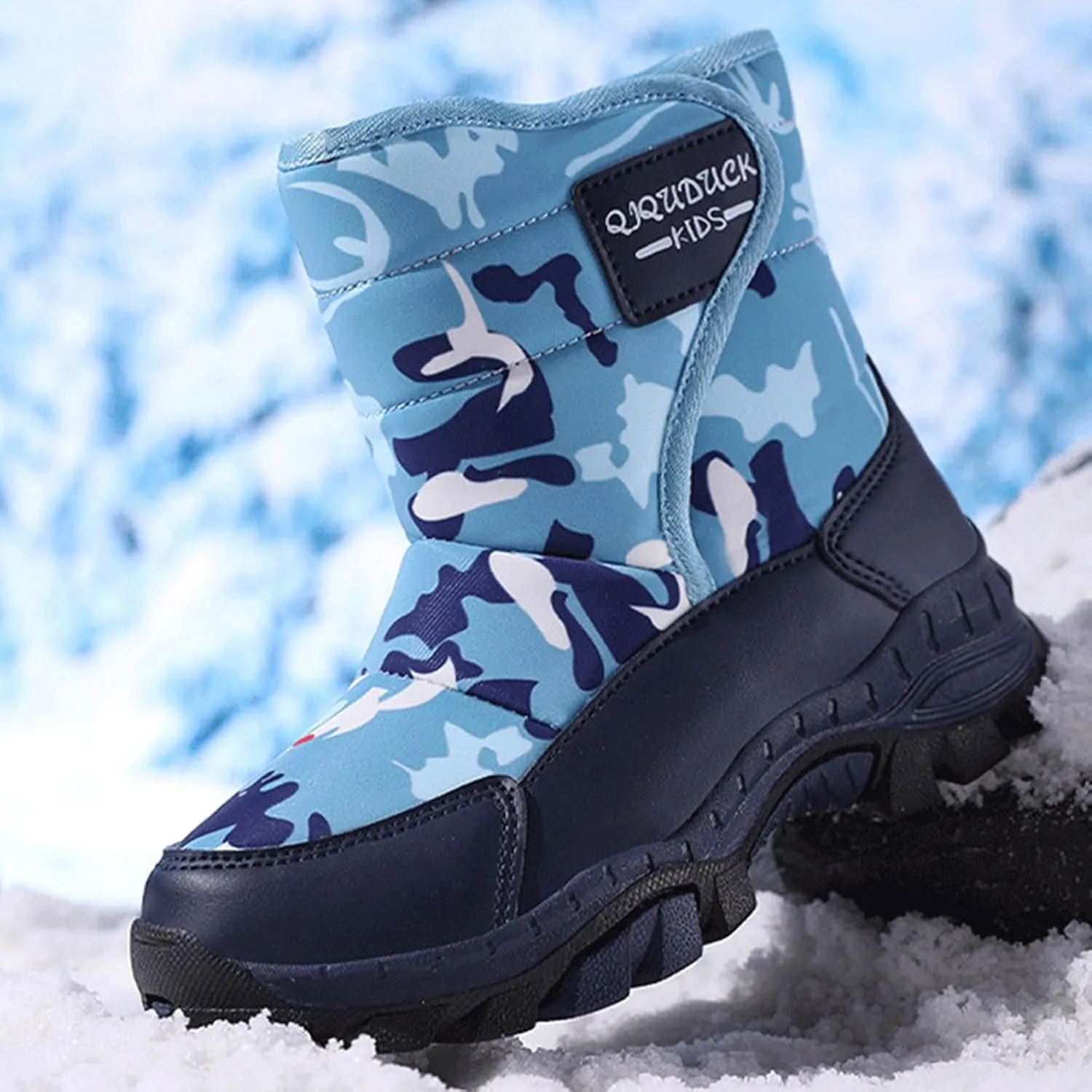 Winter Boots for Boy Girl Faux Fur Booties Mid Calf Kids Snow Shoes Warm Rain Boots for Infant Toddler Walking Shoe