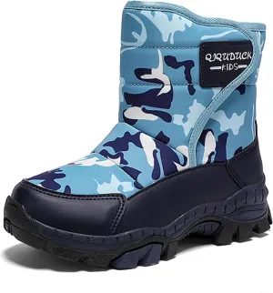 Winter Boots for Boy Girl Faux Fur Booties Mid Calf Kids Snow Shoes Warm Rain Boots for Infant Toddler Walking Shoe