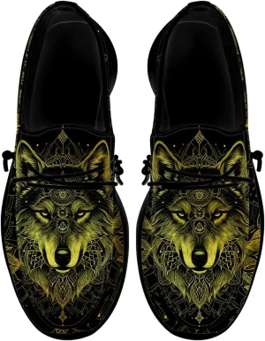 Wolf Shoes for Men Women Slip-on Loafers Mandala Print Shoes Gifts for Women Men