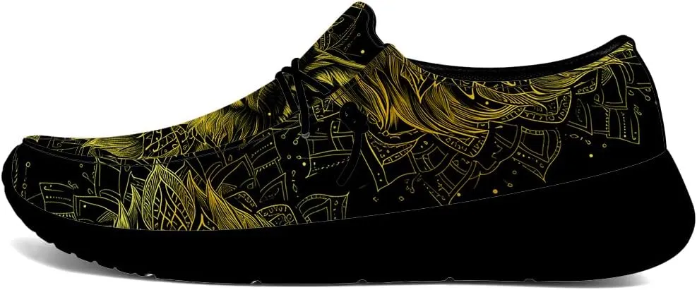 Wolf Shoes for Men Women Slip-on Loafers Mandala Print Shoes Gifts for Women Men