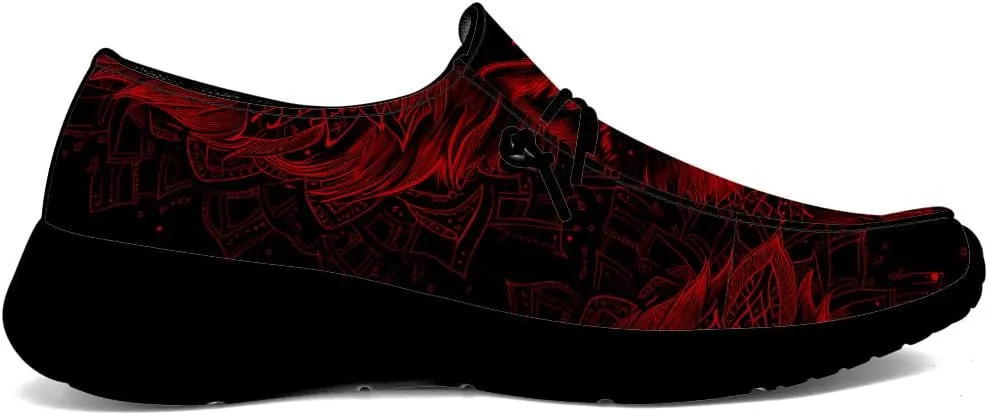Wolf Shoes for Men Women Slip-on Loafers Mandala Print Shoes Gifts for Women Men