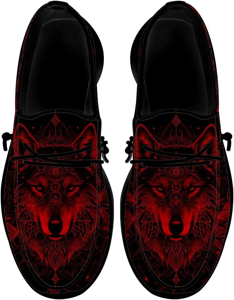 Wolf Shoes for Men Women Slip-on Loafers Mandala Print Shoes Gifts for Women Men