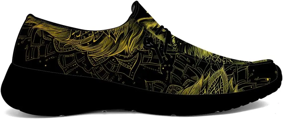 Wolf Shoes for Men Women Slip-on Loafers Mandala Print Shoes Gifts for Women Men