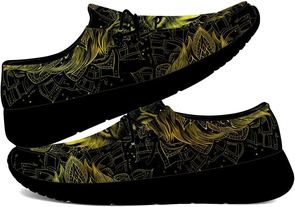 Wolf Shoes for Men Women Slip-on Loafers Mandala Print Shoes Gifts for Women Men