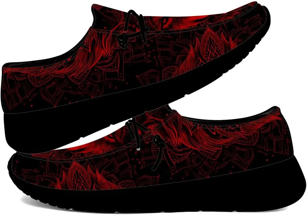 Wolf Shoes for Men Women Slip-on Loafers Mandala Print Shoes Gifts for Women Men