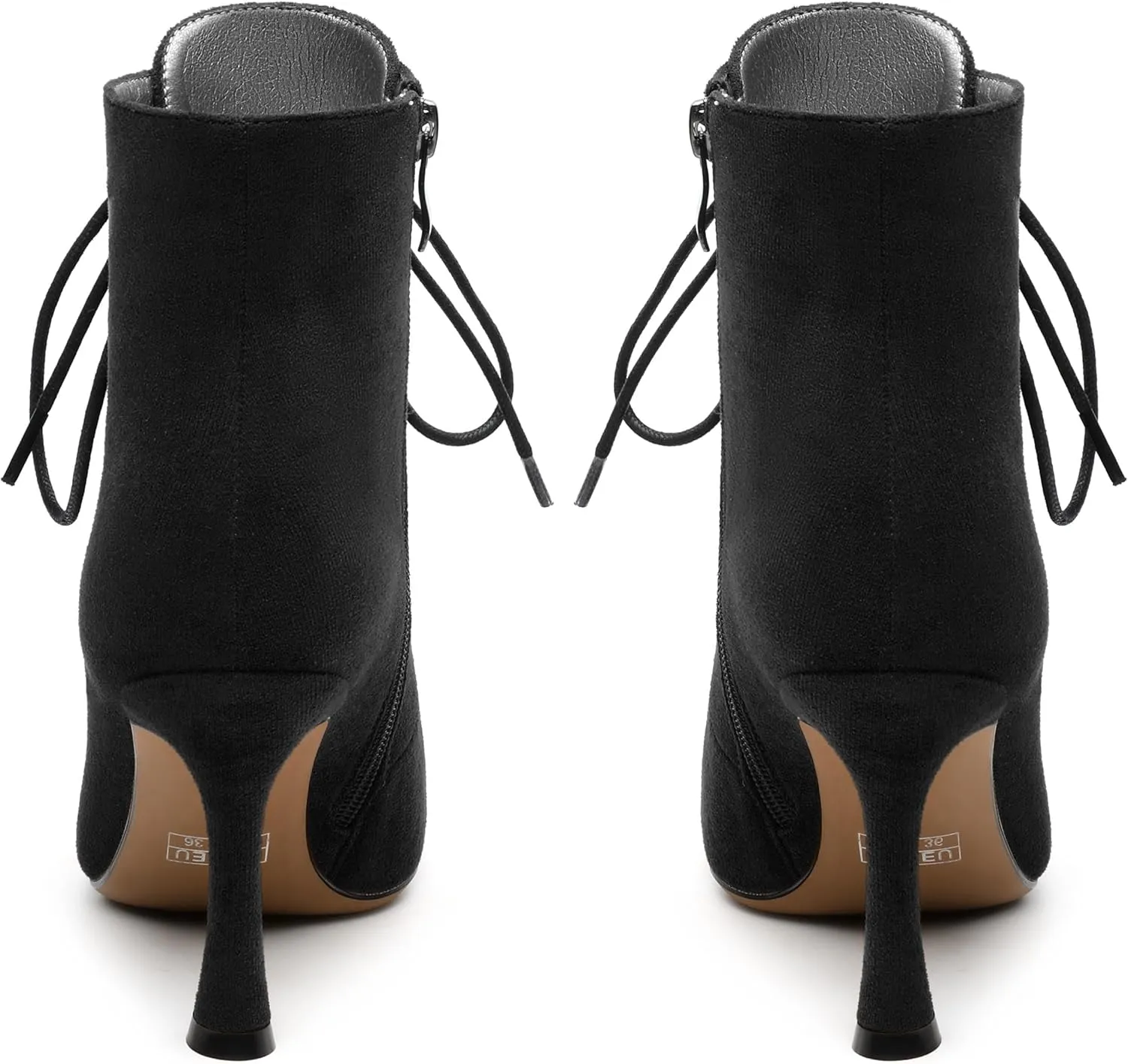 Womens Boots, Lace Up Pointed Toe Ankle High Boots, High Heel Side Zippers Ankle Bootie, Fashion Ankle Boot for Party Working Daily