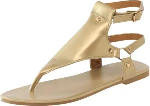 Womens Dressy Flat Sandals Summer Slides Leather Slip On Comfortable Open Toe Beach Vacation Memory Foam Adjustable Strap