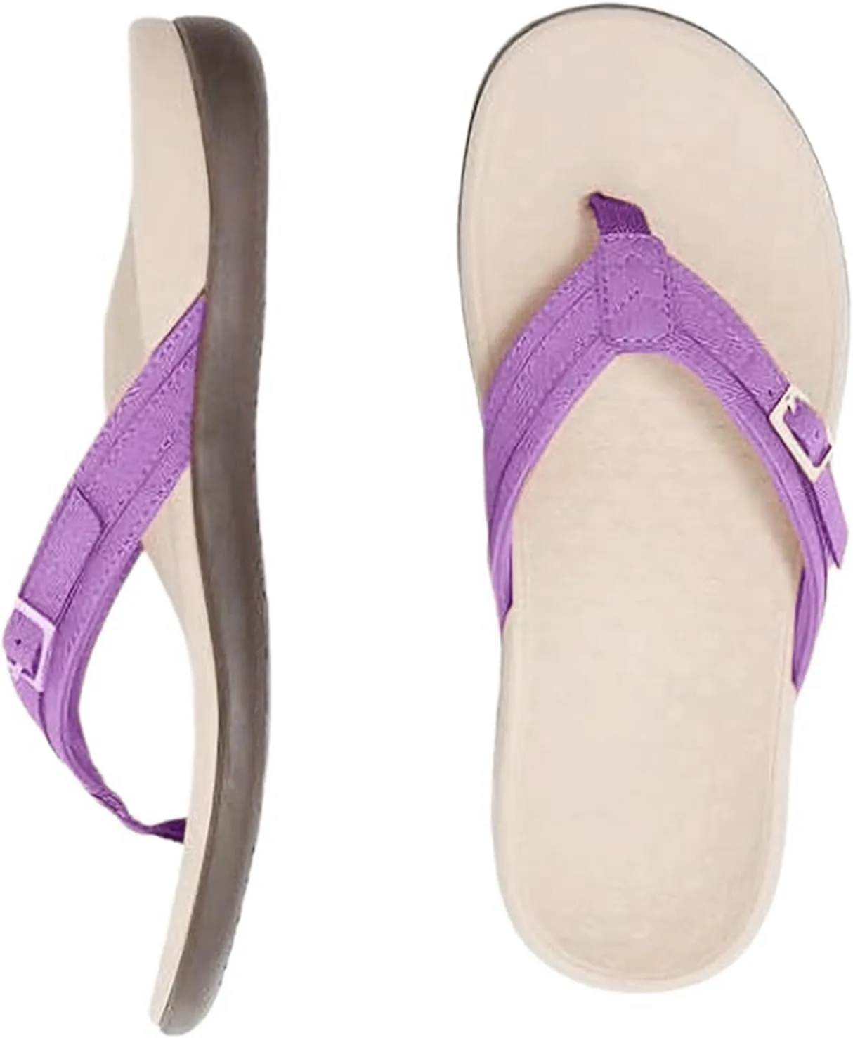 Womens Flip Flops with Arch Support Comfortable Slip On Lightweight Summer Beach Walking Thong Soft Cushion Sandals Shoes