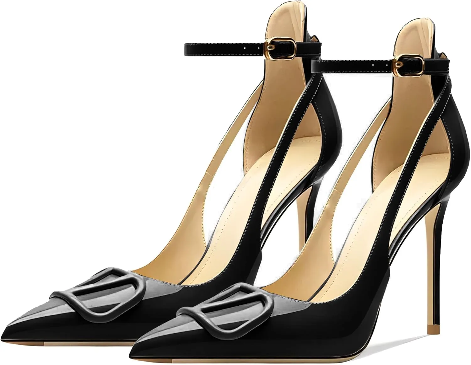 Women's Pointed-Toe Bag-Toe Strappy High-Heeled Shoes Sexy Stiletto Pumps