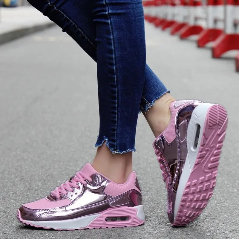 Women's Wedge Platform Sneakers Fashion Ladies Lace Up Hidden High Heel Lightweight Walking Shoes Comfort Non Slip Athletic Running Sports Shoes for Outdoor Climbing Hiking