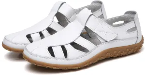 Women's Wedge Sandals Summer Dressy Closed Toe Hollow Out Bohemia Gladiator Shoes Comfortable Softsole Flat Beach Fisherman Sandals