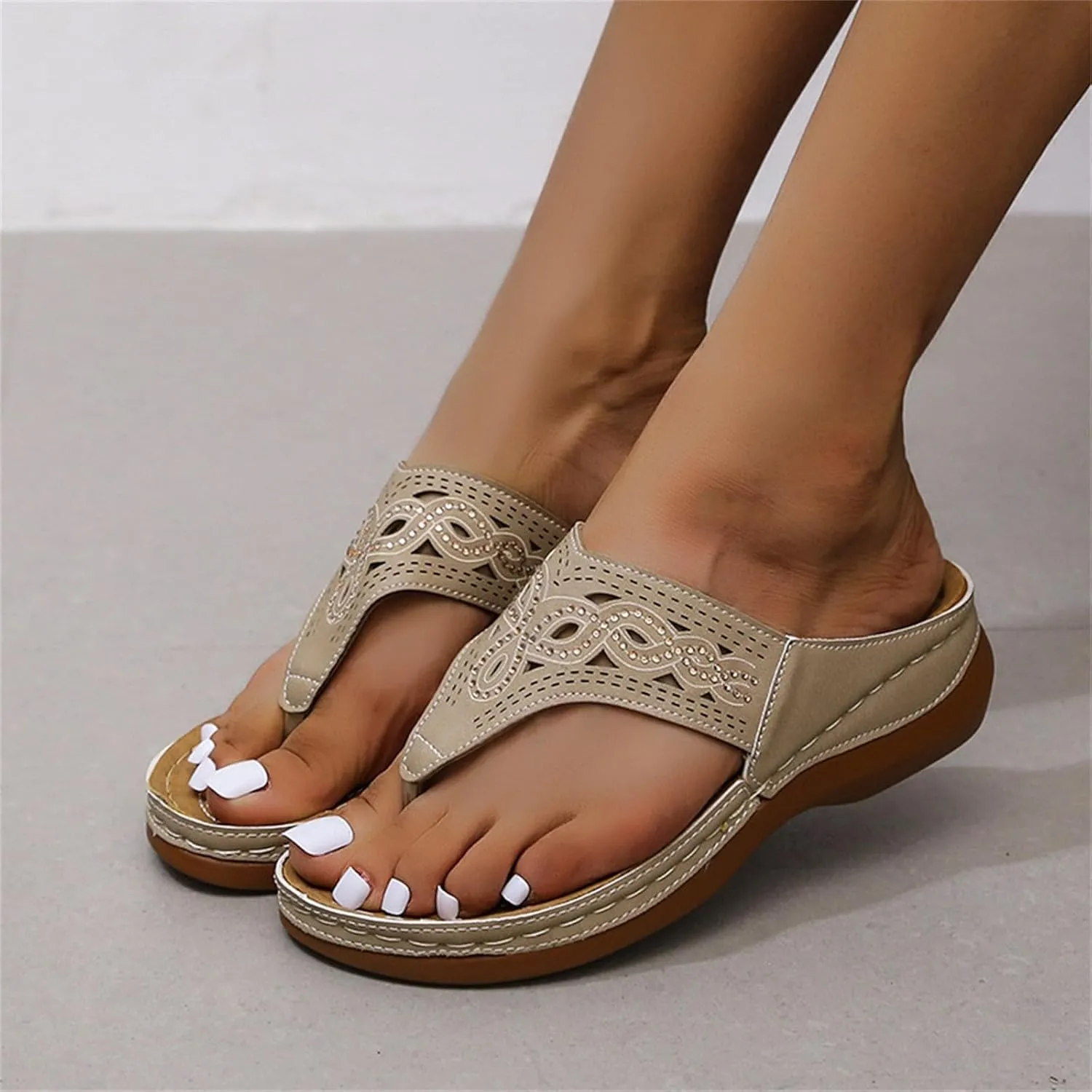 Womens with Arch Support Walking Sandals Orthopedic Recovery Slides Adjustable Straps Thick Cushion Comfortable Summer Outdoor Plantar Fasciitis Relief Footwear