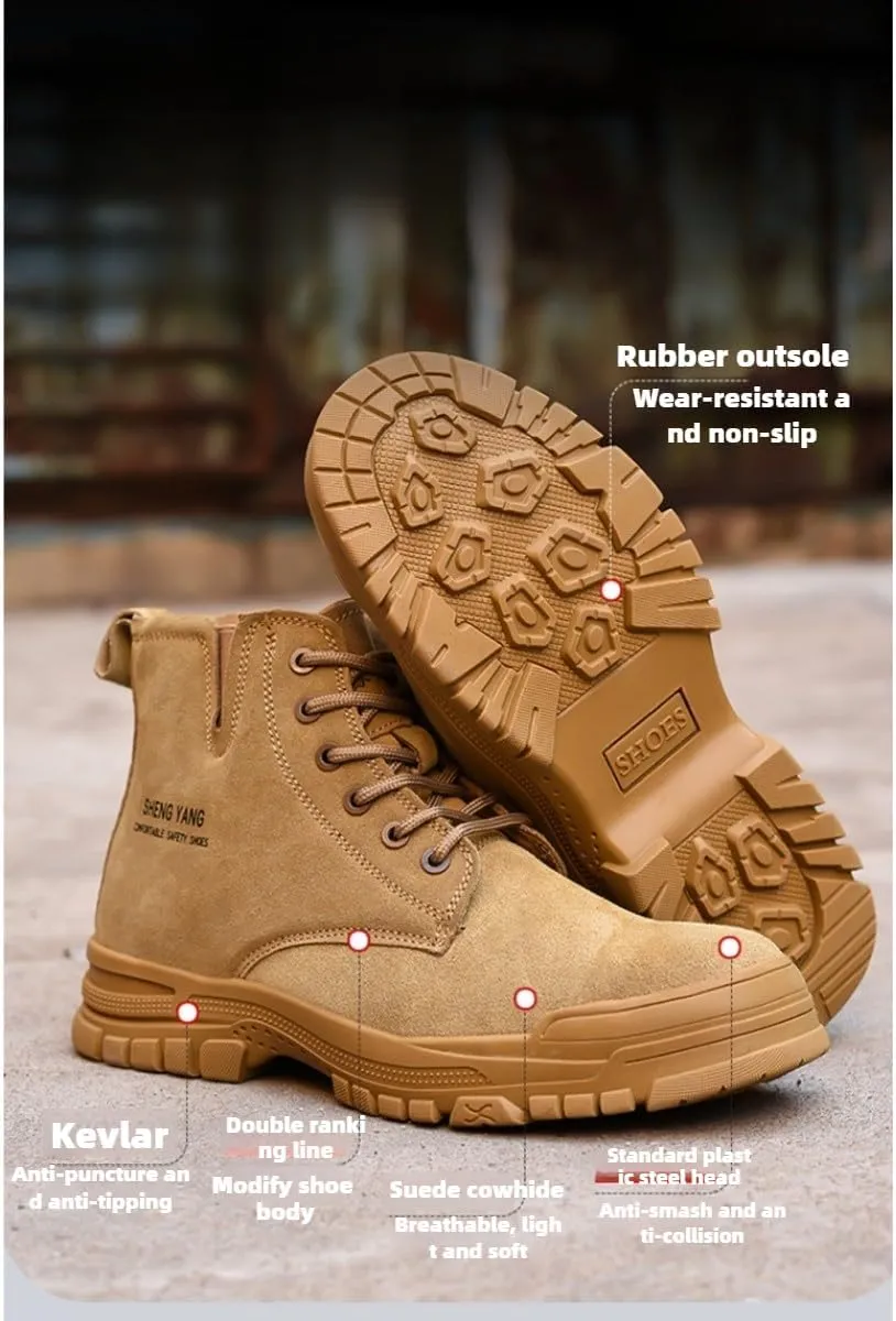Work Boots Mens Construction shoes Winter Hard Toe Steel Toe Construction Site Footwear for Anti-slip Pierce Proof Insulated Warm Thermal Waterproof Protective