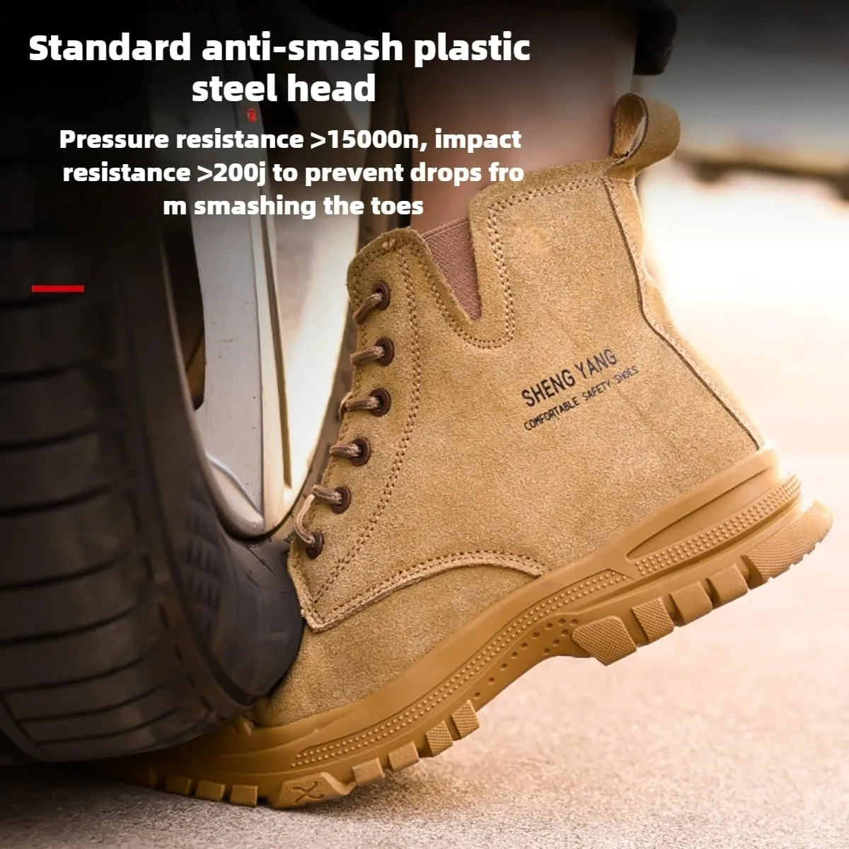 Work Boots Mens Construction shoes Winter Hard Toe Steel Toe Construction Site Footwear for Anti-slip Pierce Proof Insulated Warm Thermal Waterproof Protective