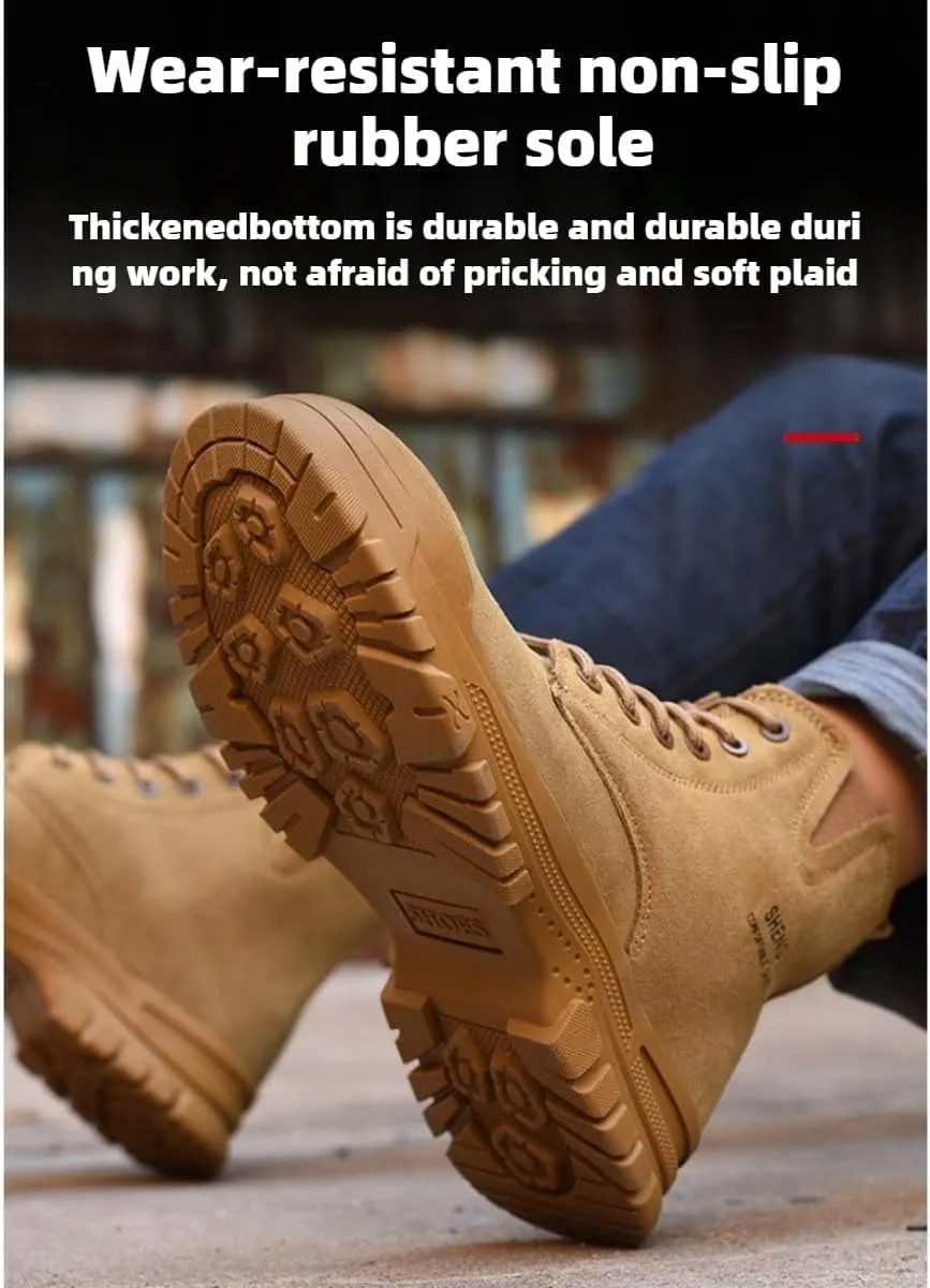 Work Boots Mens Construction shoes Winter Hard Toe Steel Toe Construction Site Footwear for Anti-slip Pierce Proof Insulated Warm Thermal Waterproof Protective