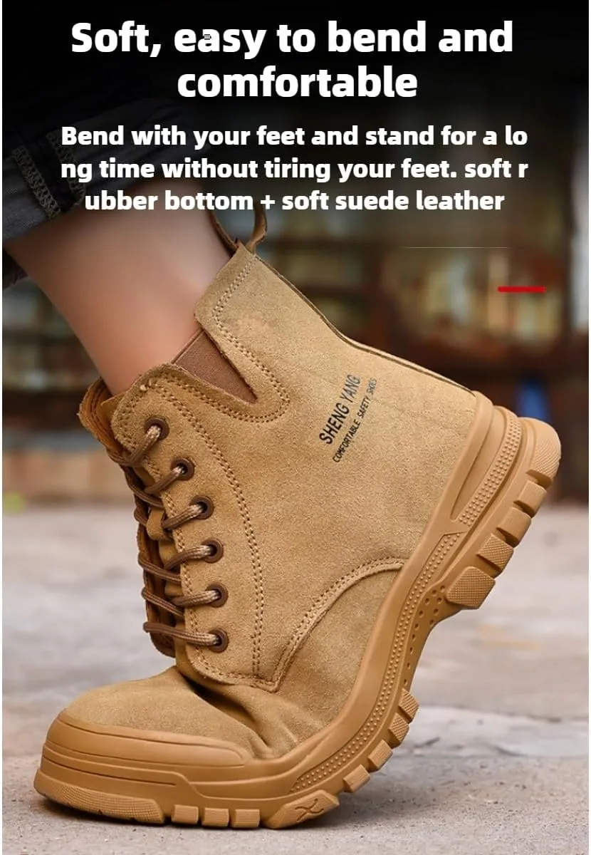 Work Boots Mens Construction shoes Winter Hard Toe Steel Toe Construction Site Footwear for Anti-slip Pierce Proof Insulated Warm Thermal Waterproof Protective